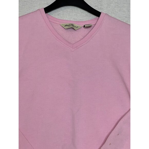 Eddie Bauer Womens V-Neck Pullover Sweater Bundle Medium Pink Yellow Cotton flaw - Picture 10 of 16